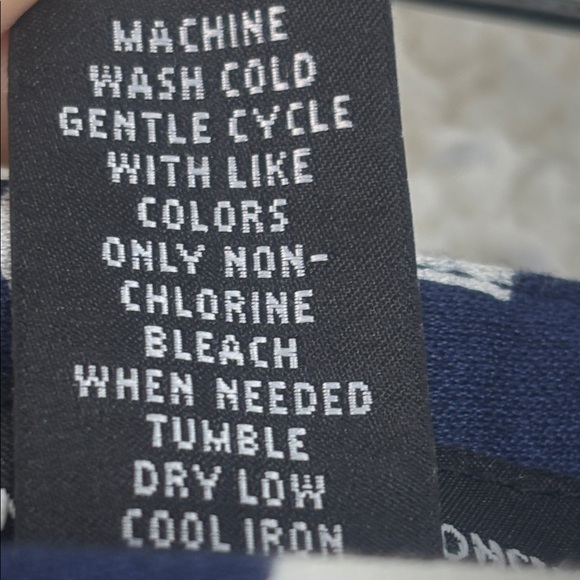 NWT INC Womens White Navy Floral Side Zip Pleated A Line Cotton Skirt Size 14 - Picture 4 of 7